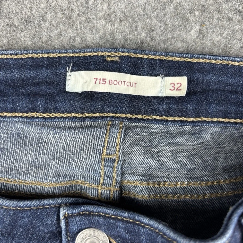 Levi's 715 Bootcut Jeans Women's‎ 32 Dark Wash Western Blue Denim Casual Rodeo